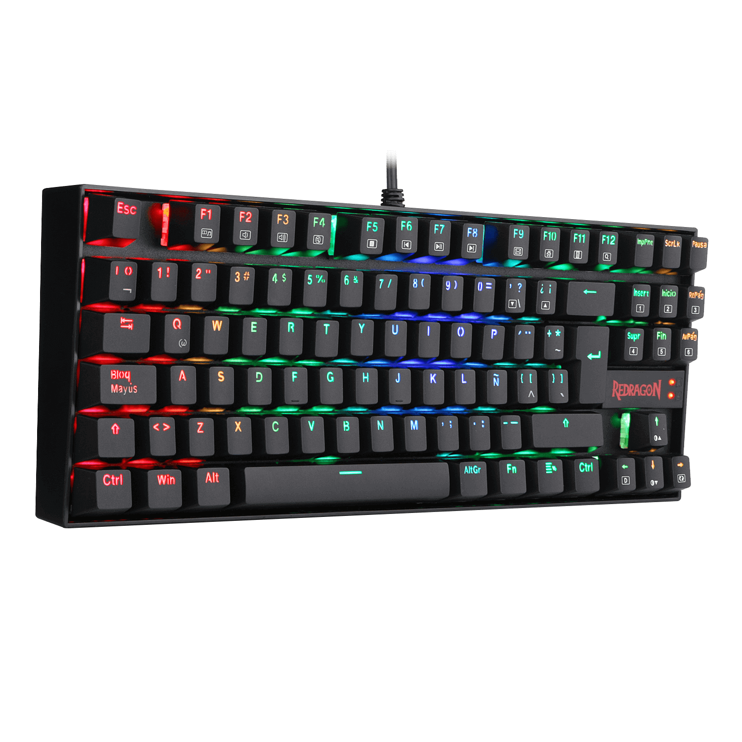 Teclado Gamer Mecanico Redragon K552Rgb-1R-Sp Kumara Switch Azul Rgb