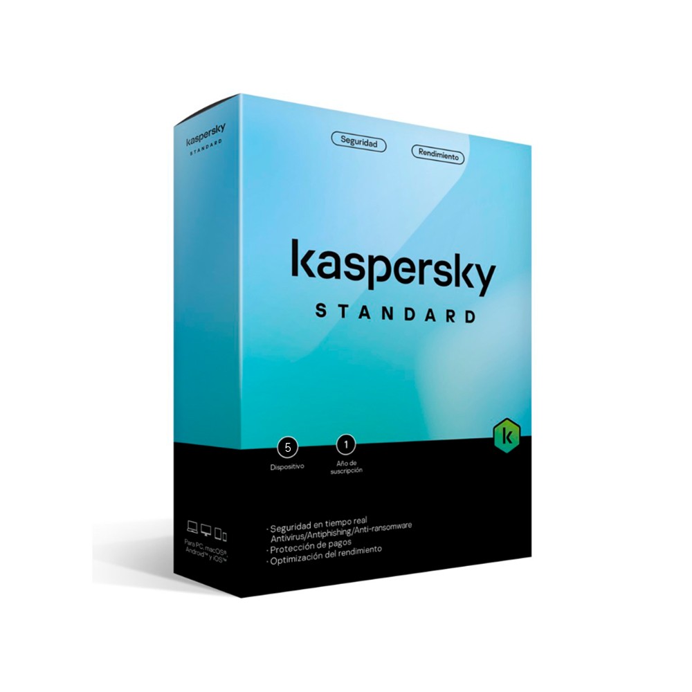 Antivirus Kaspersky Standard 5 Dispositivos 1 Año Windows / Mac / Caja Tmks-403