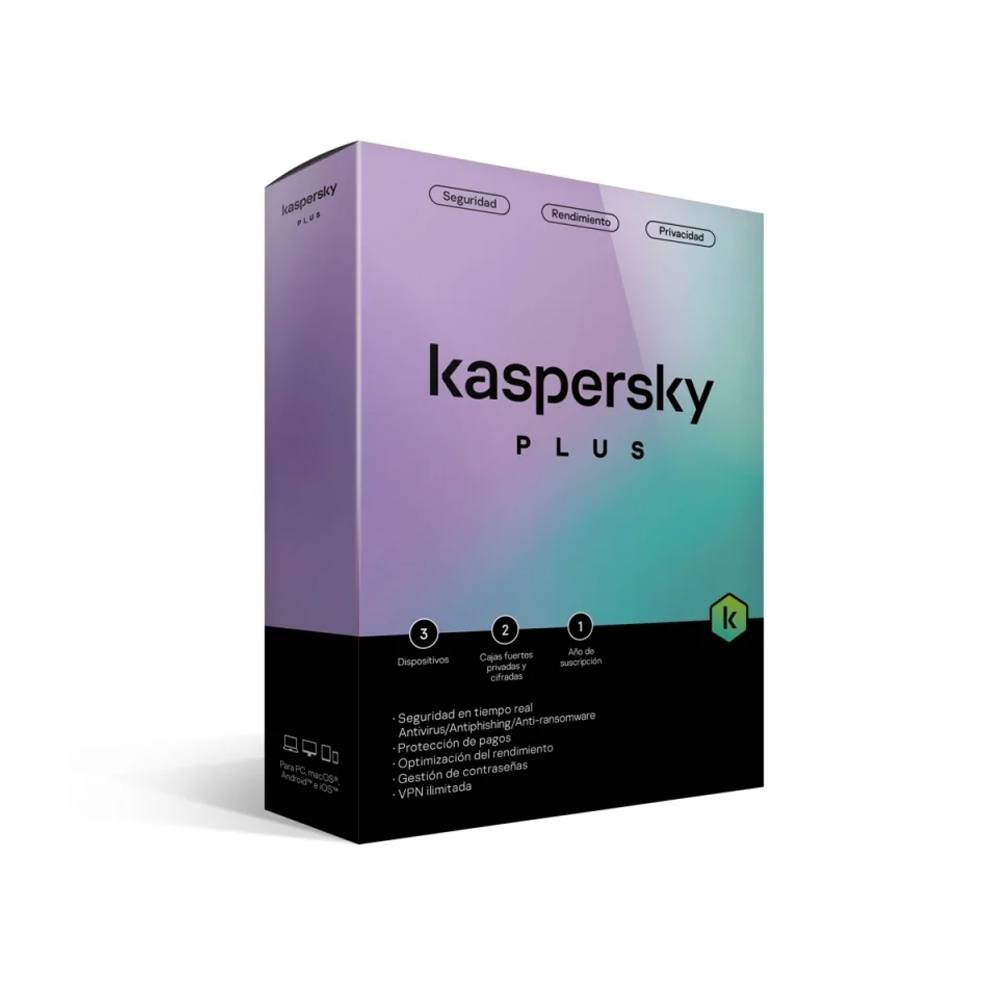 Antivirus Kaspersky Plus Internet Security 3 Dispositivos 1 Año Windows / Mac / Caja Tmks-406