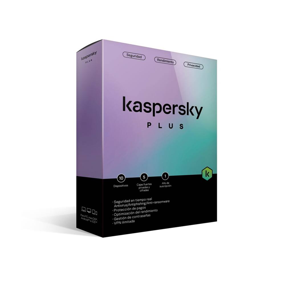 Antivirus Kaspersky Plus Internet Security 10 Dispositivos 1 Año Windows / Mac / Caja Tmks-408