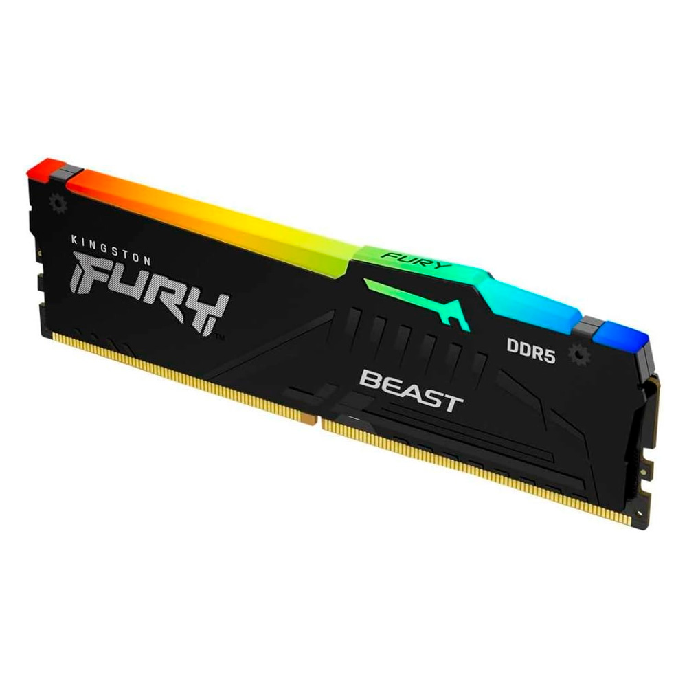 Memoria Ram Kingston Fury Beast Rgb 8Gb Ddr5 6000Mhz Cl40 Expo Dimm Negro Kf560C30Bba-8