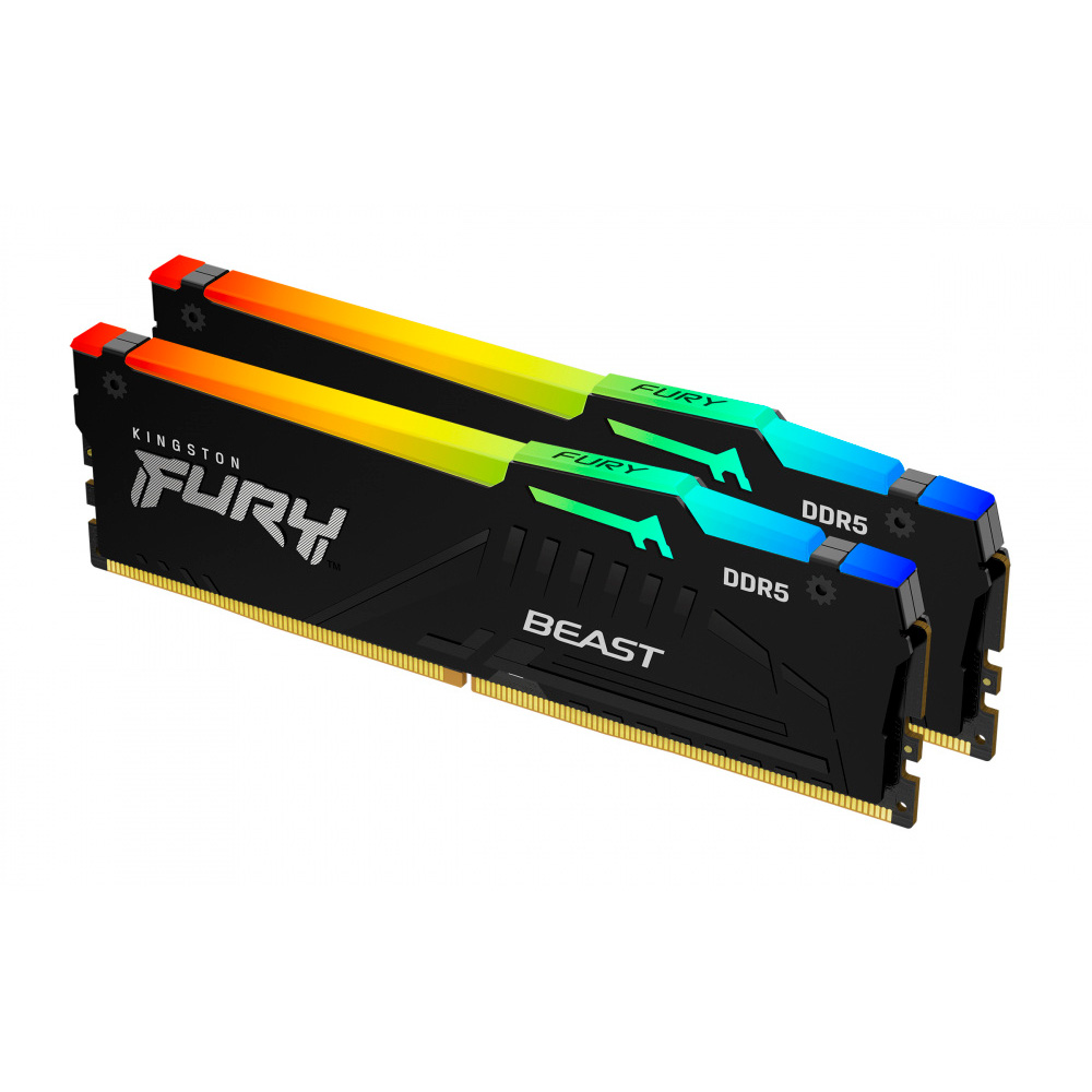 Kit Memoria Ram Kingston Fury Beast Rgb 32Gb 2X 16Gb Ddr5 Dimm 6000Mhz Cl30 Expo Kf560C30Bbeak2-32