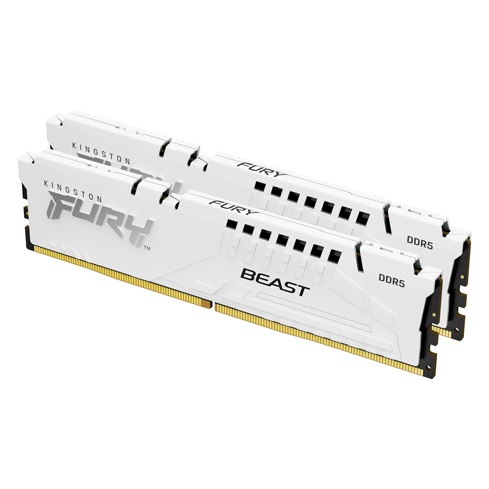 Kit Memoria Ram Kingston Fury Beast 32Gb 2X 16Gb Ddr5 6000Mhz Cl36 Blanco Kf560C36Bwe2K2-32