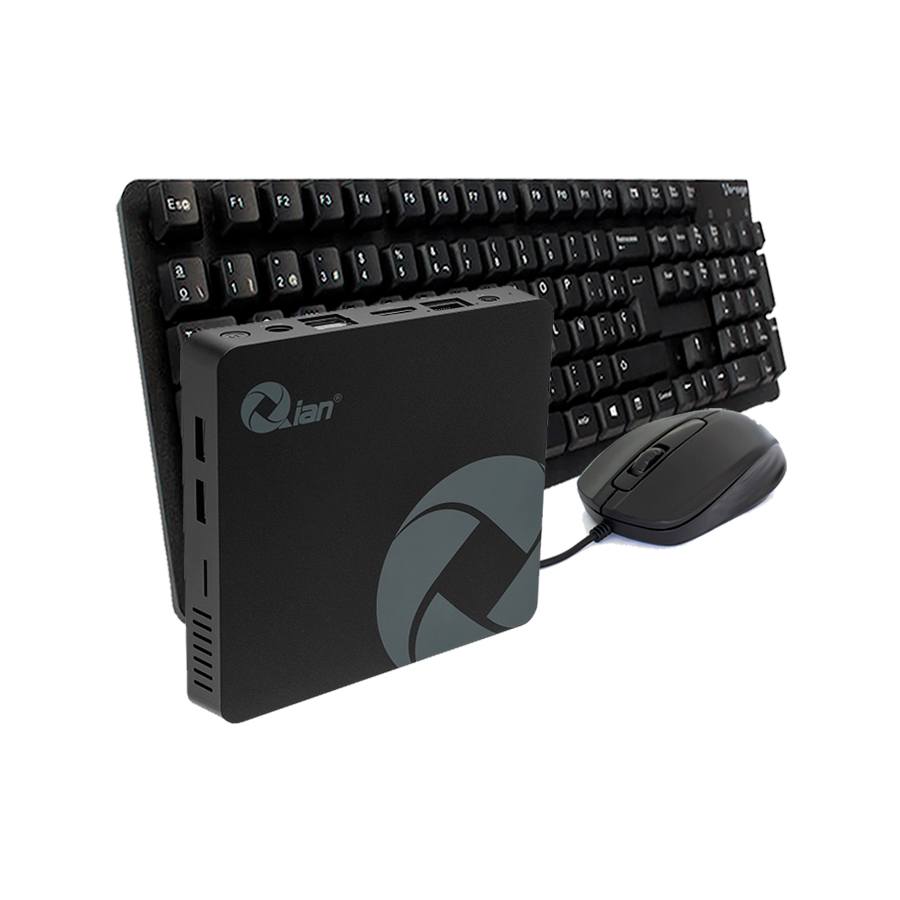 Mini Pc Qian Celeron 4Gb Ram Ssd 64+120Gb Win 10 Pro/ Teclado Y Mouse