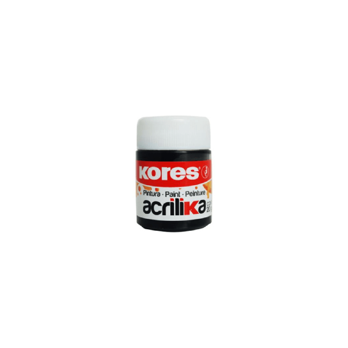 Pintura Kores Acrílica 20Ml Color Negro Con 12 Botes 727190