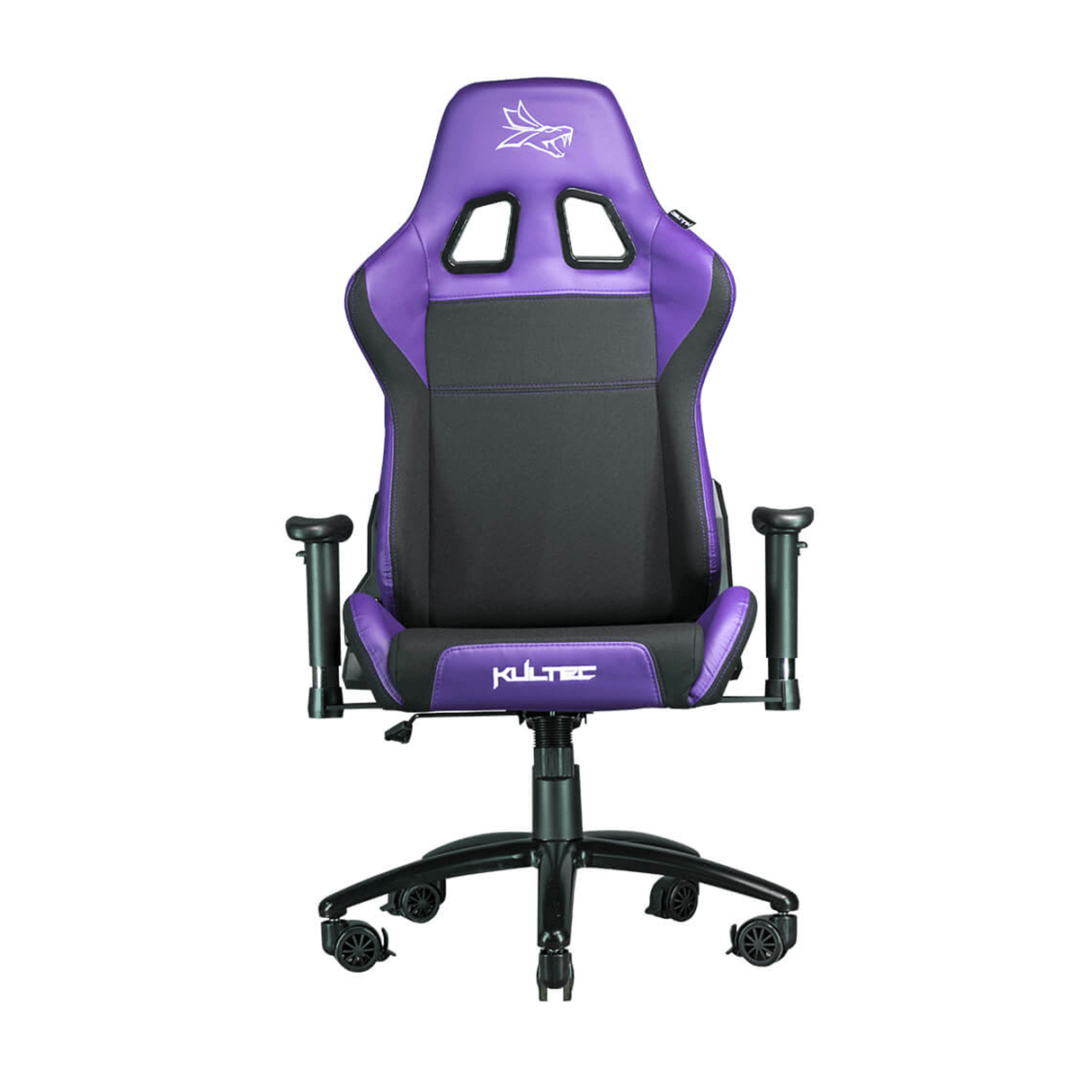 Silla Gamer Kultec Serie X Reposacabezas Soporte Cervical Reposabrazos 150Kg Morado-Negro Kltx-1113