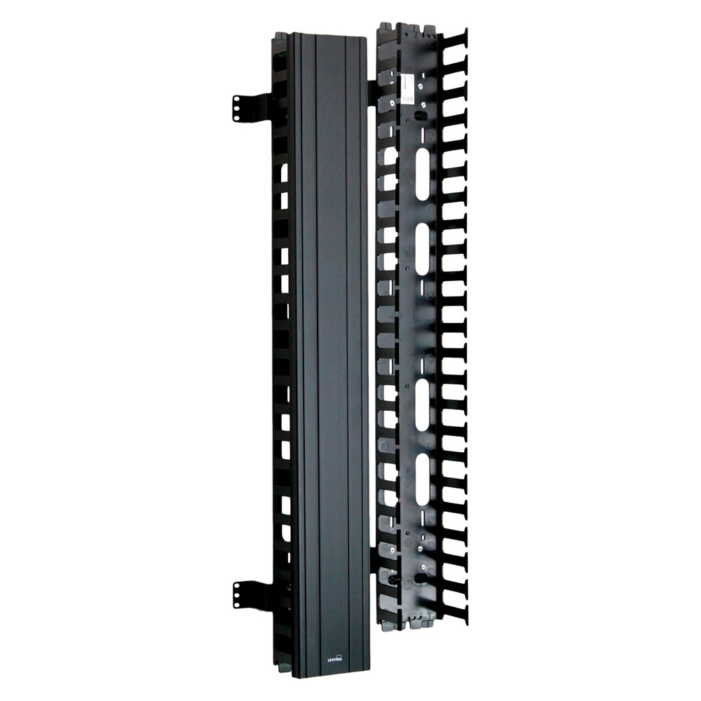 Organizador De Cables Leviton Metálico Vertical 80" Negro 4980L-Vfo