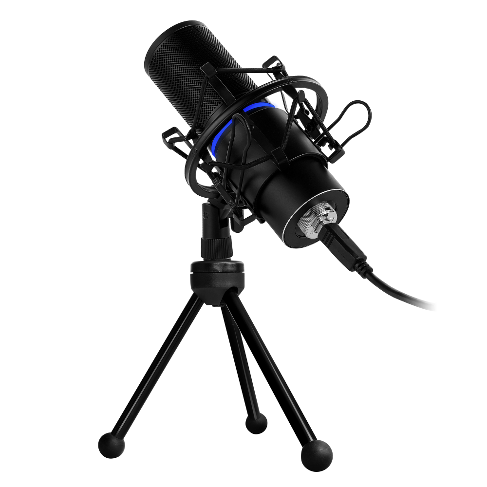 Microfono Game Factor Mcg700 Usb Led Volumen Ajustable Stand Anti Pop