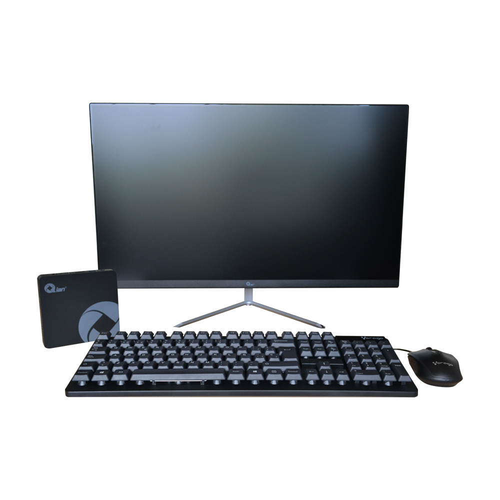 Kit Mini Pc Qian Celeron 4Gb Ram Ssd 64+120Gb Win 10 Pro + Monitor 24"