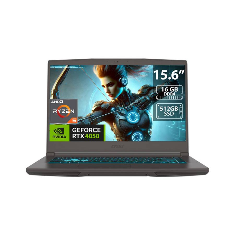 Laptop Gamer Msi Thin A15 15.6" Fhd Amd Ryzen 5 16Gb 512Gb Ssd Rtx 4050 Win 11 Home 9S7-16Rk11-214
