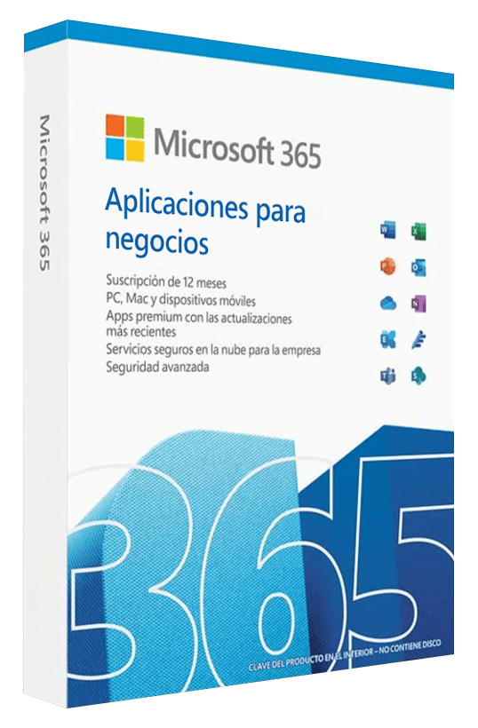 Licencia Microsoft 365 Aplicaciones En Negocios 1 Usuario 5 Dispositivos 1 Año Spp-00005