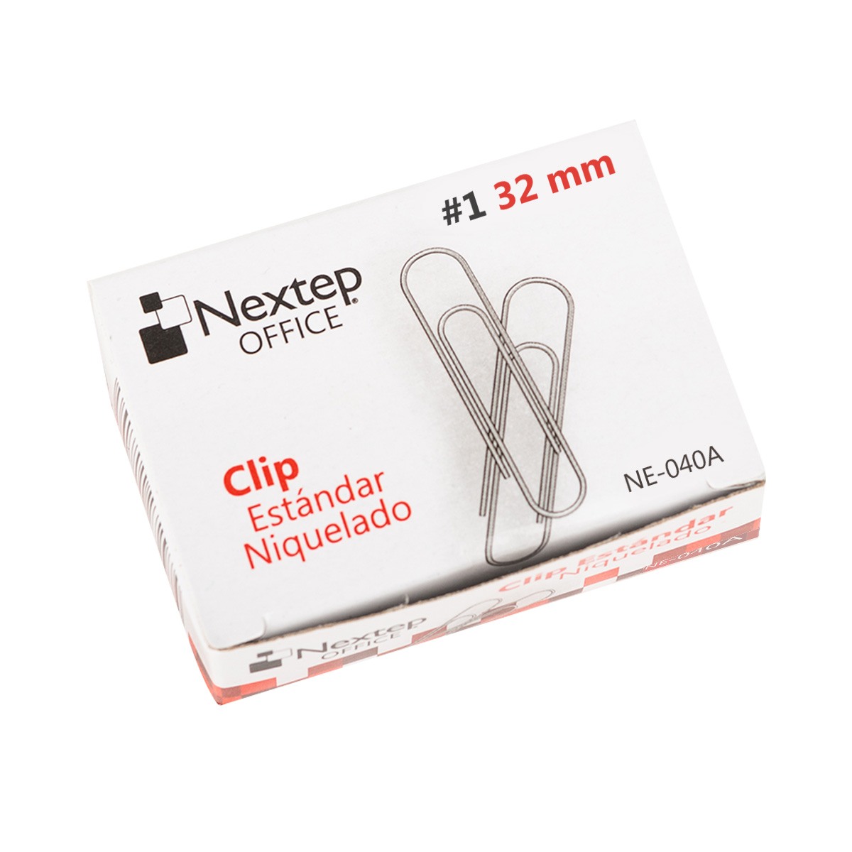 Clip Estandar Niquelado Nextep #1 32Mm C/10 100 Clips C/U NE-040A