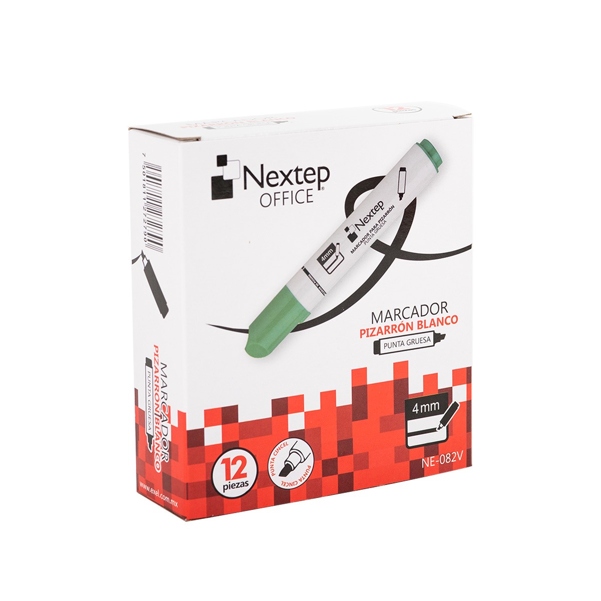 Marcador Pizarron Blanco Nextep Color Verde C/12 Pzas NE-082V