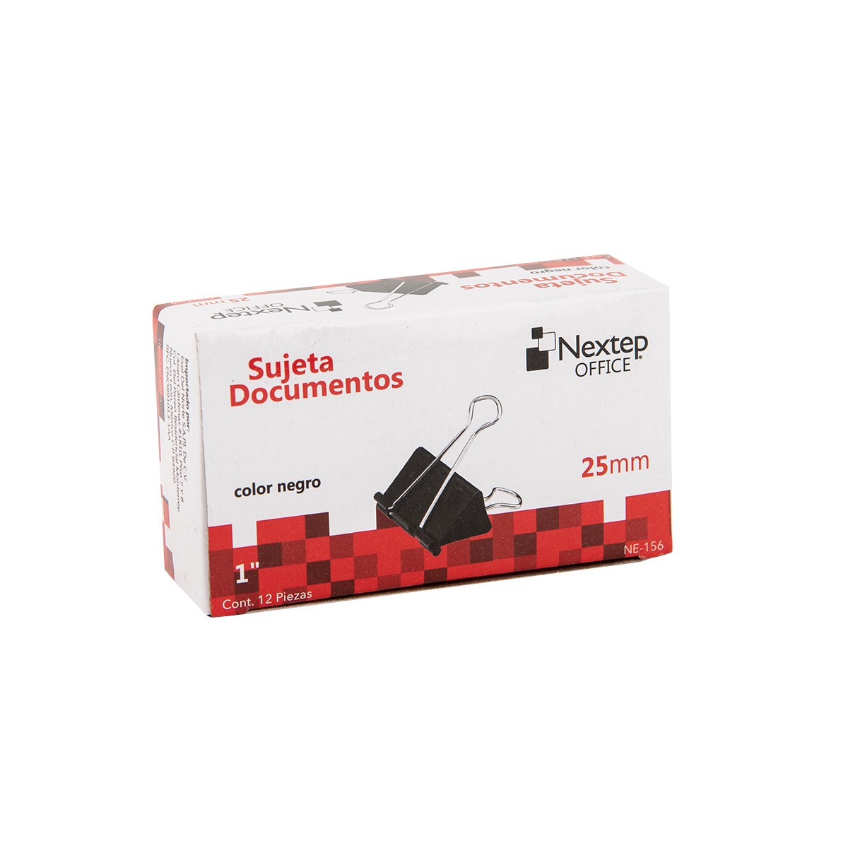 Sujeta Documentos Nextep 25Mm(1") 12 Piezas NE-156