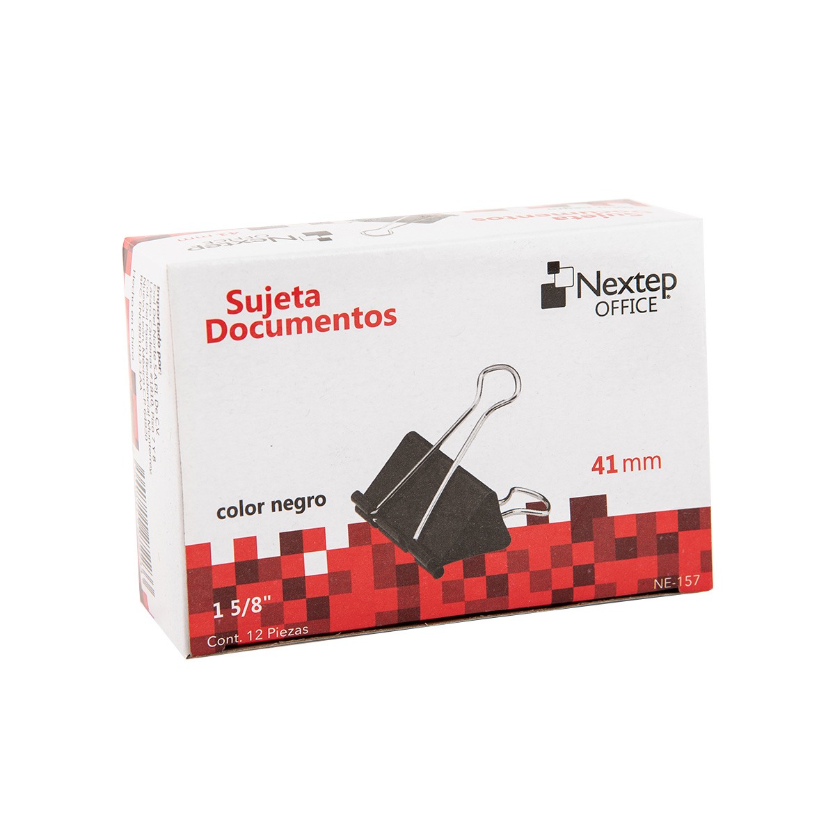 Sujeta Documentos Nextep 41Mm(1 5/8") 12 Piezas NE-157