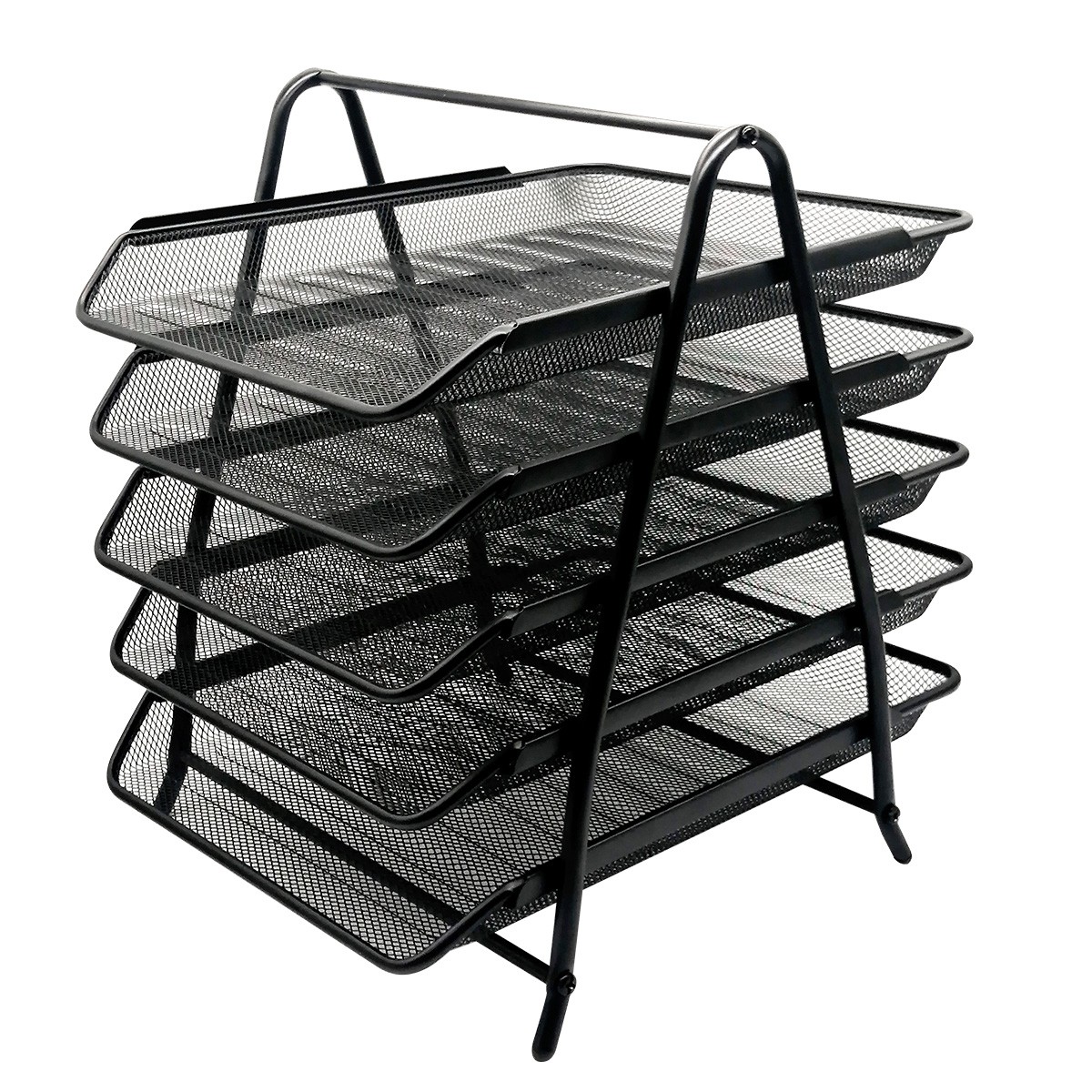 Charola Organizadora Nextep Ne-162Gn Malla Metálica Tipo Oficio De 5 Niveles Negro