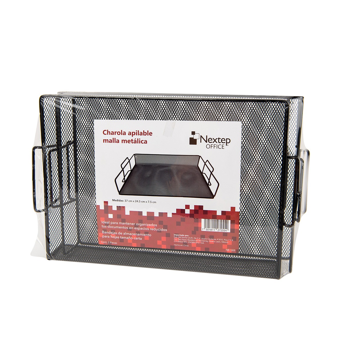 Charola Apilable Malla Metalica Nextep C/2