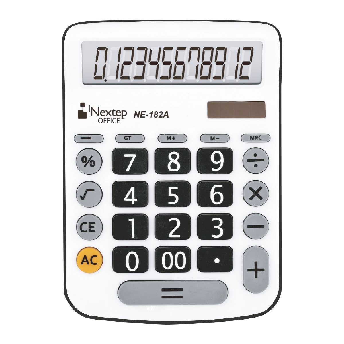 Bundle Calculadora Nextep Ne-182A B 12 Dígitos Funciones Básicas Batería Solar 2 Piezas Blanco