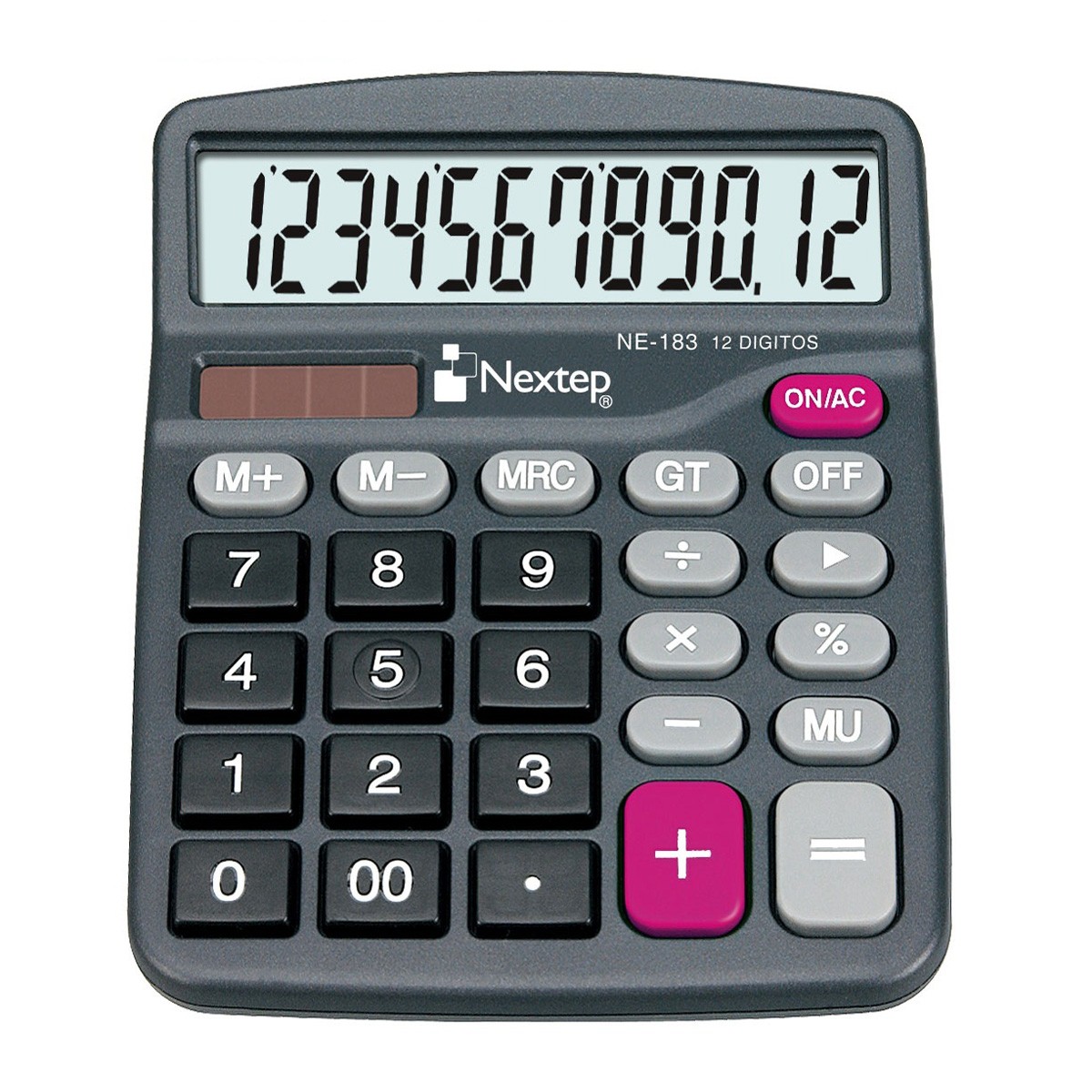 Bundle Calculadora Nextep Ne-183 B 12 Dígitos Funciones Básicas Batería Solar 2 Piezas Negro