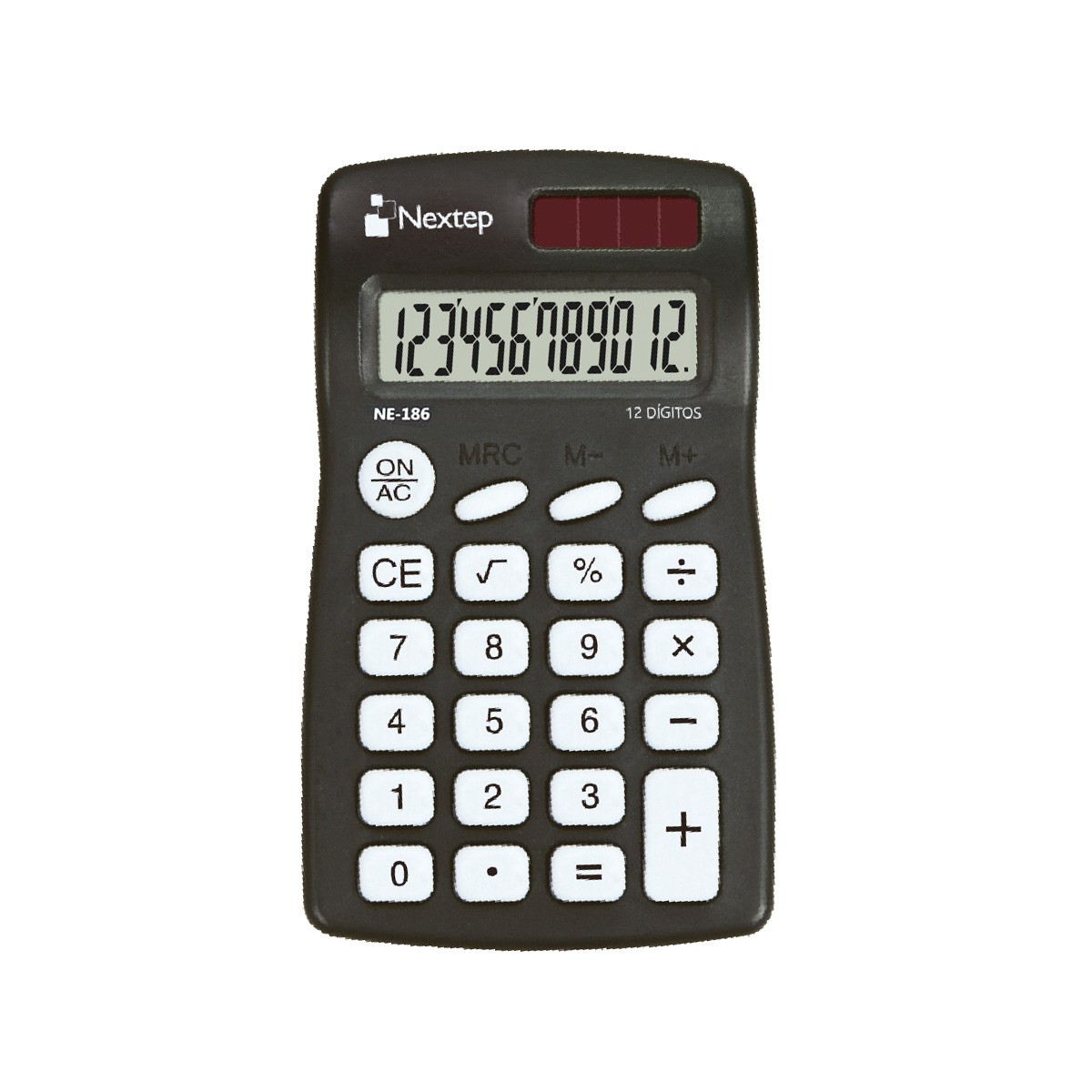 Calculadora De Bolsillo Nextep Ne-186 12 Dígitos Funciones Básicas Batería Solar