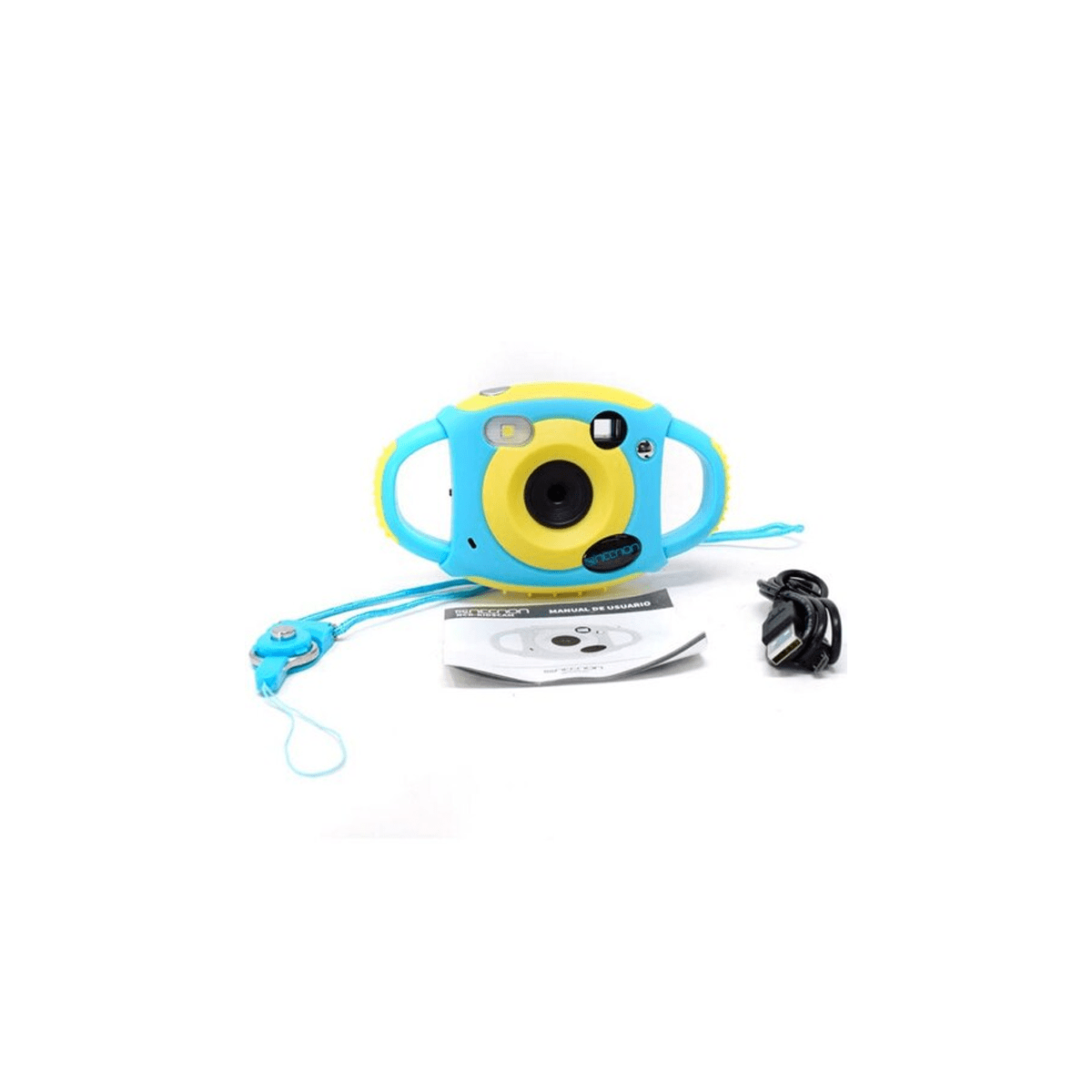 Camara Digital Infantil Necnon 8Mp Resistente A Impactos Azul/Amarillo Ncd-Kidscam-Bl