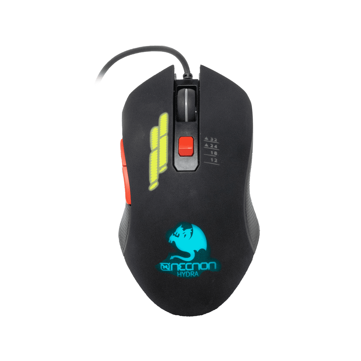 Mouse Gamer Necnon Ncgmhy01Rg Hydra 3200 Dpi 6 Botones Rgb Alambrico Negro Ncgmhy01Rg