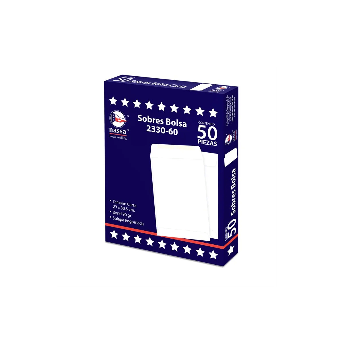 Sobres Nassa Bond Blanco 2330 Tamaño Carta Ia0294