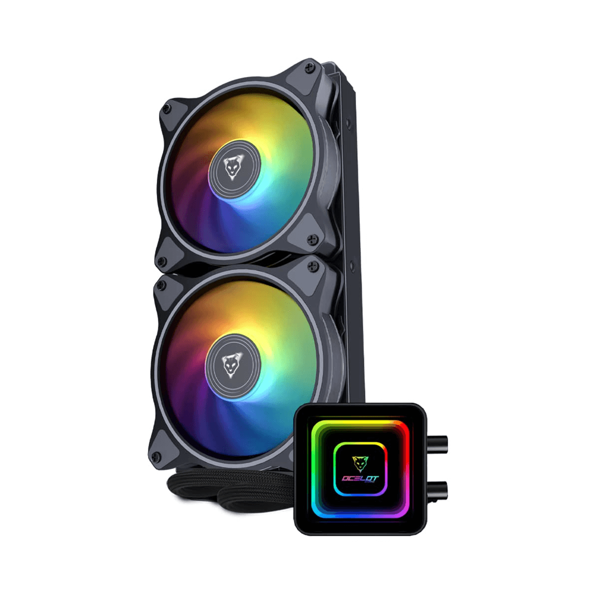 Enfriamiento Líquido Aio Ocelot Gaming Oel-240 2X 120Mm Rgb 800 - 1800Rpm Negro