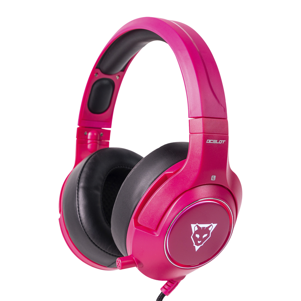 Diadema Gamer Ocelot Gaming Alambrico Usb / 3.5Mm 1.5M Multiplataforma Rosa / Negro Ogh03