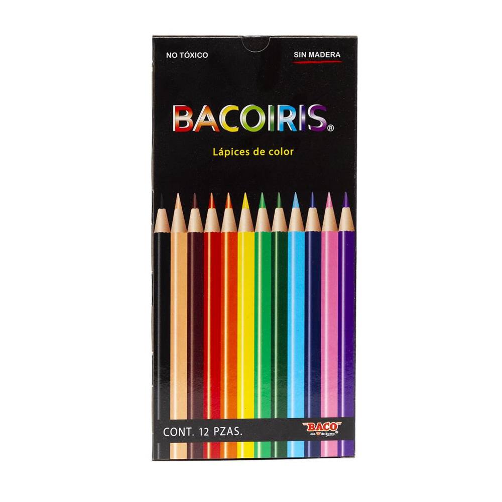 Lapices Colores Largos Baco Cajilla Paq C/12