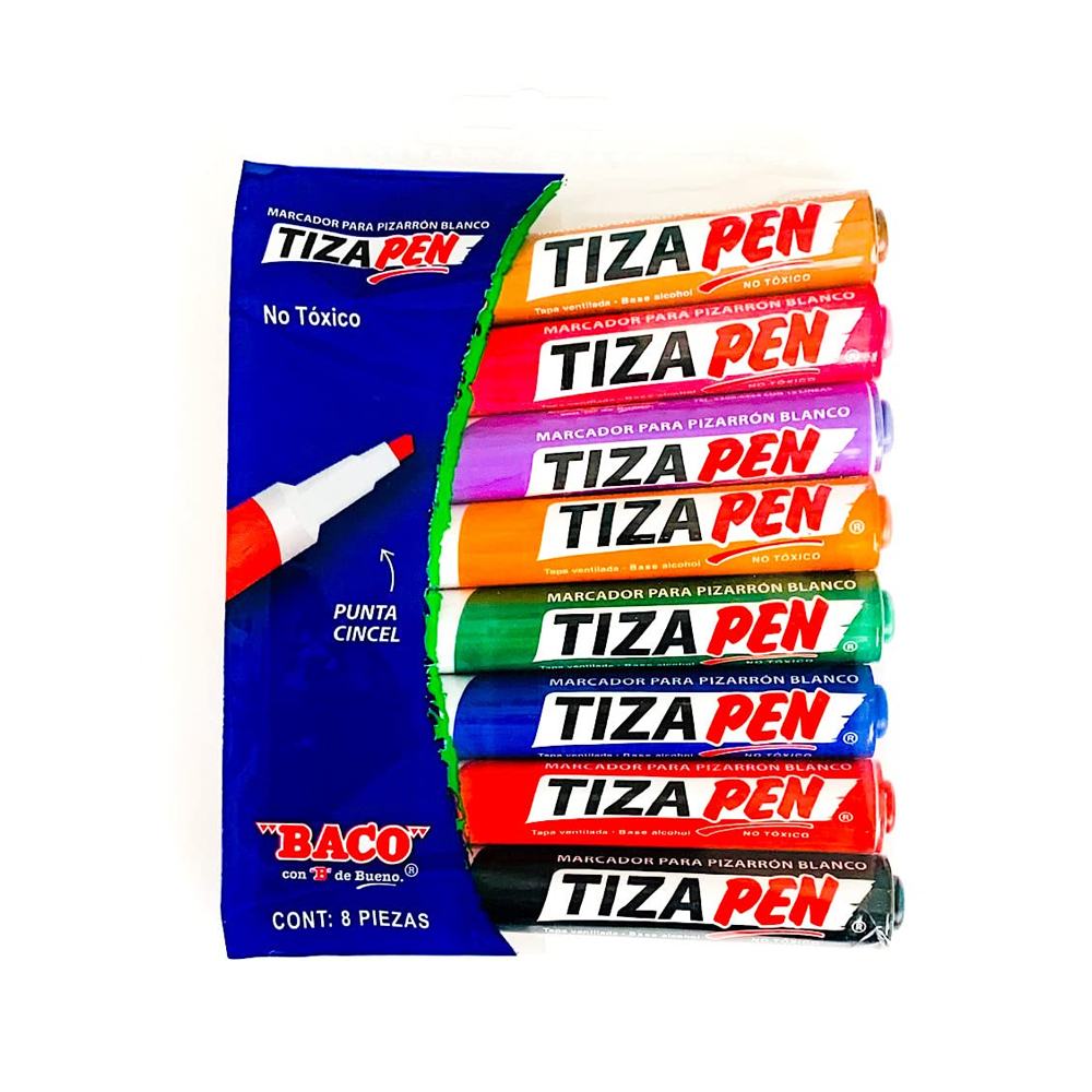 Marcador P/Pizarron Tizapen Estuche C/8 Colores
