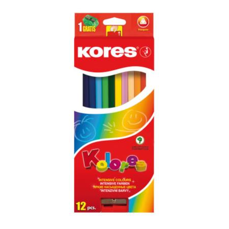 Colores Triangulares Kores 3Mm Estuche Paq C/12