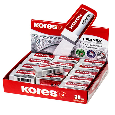Borrador Kores Dust Free E-30 C/30 Articulos Escolar Y Oficina