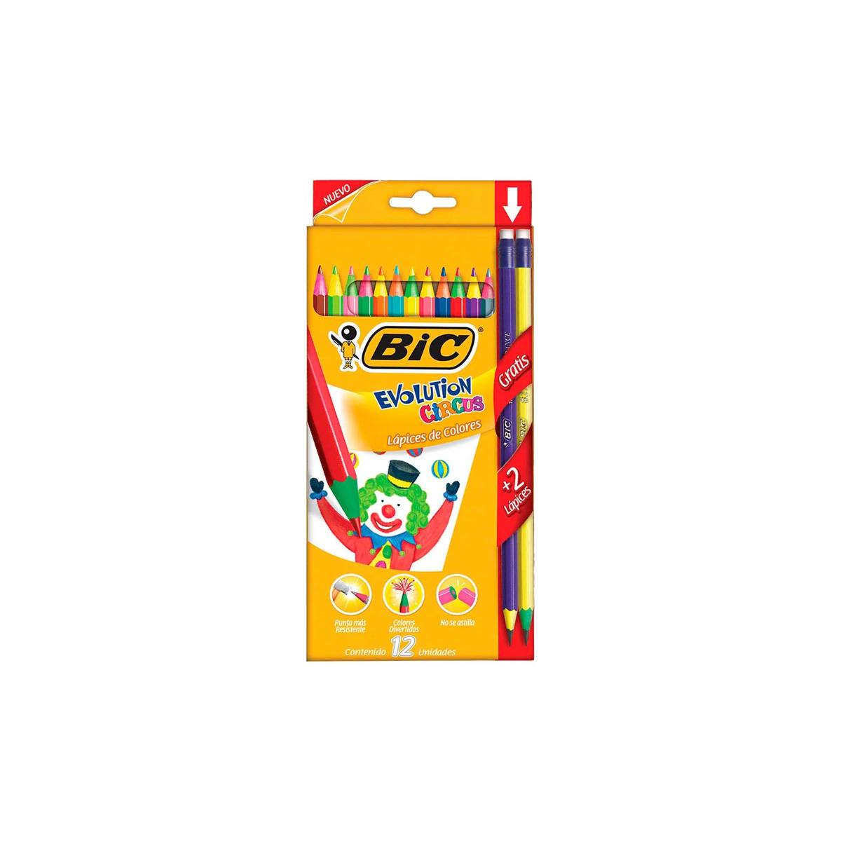 Colores Bic Evolution Circus Paq C/12 Articulos Escolar Y Oficina