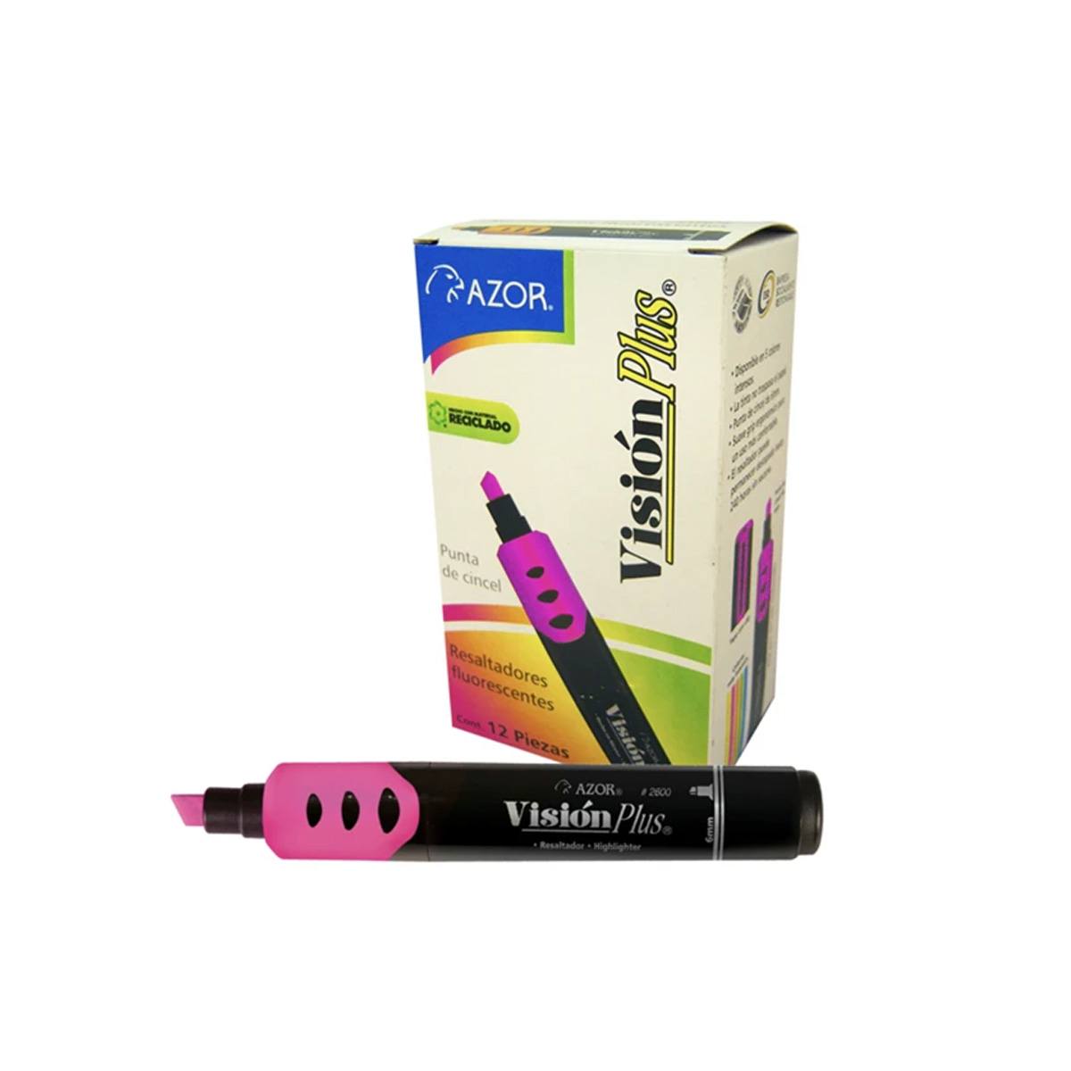 Resaltador Azor 2600Rs Rosa - Paquete De 12 Piezas