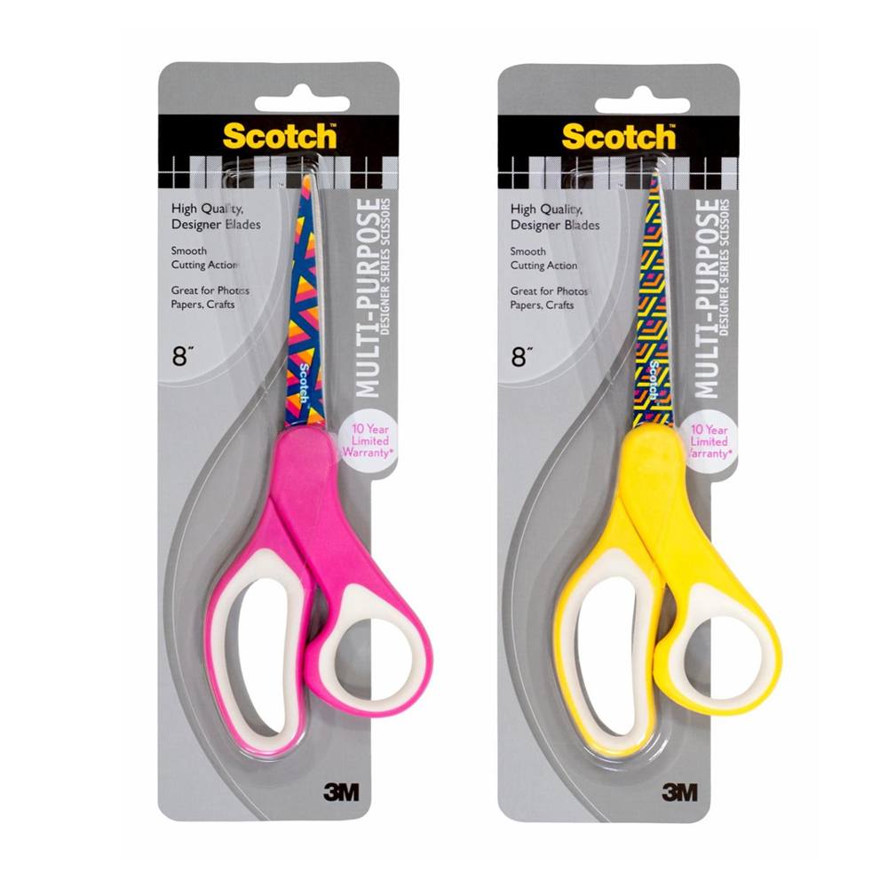 Tijera 3M Scotch 8" 1428-Pob Multipropositos Con Disea±Os
