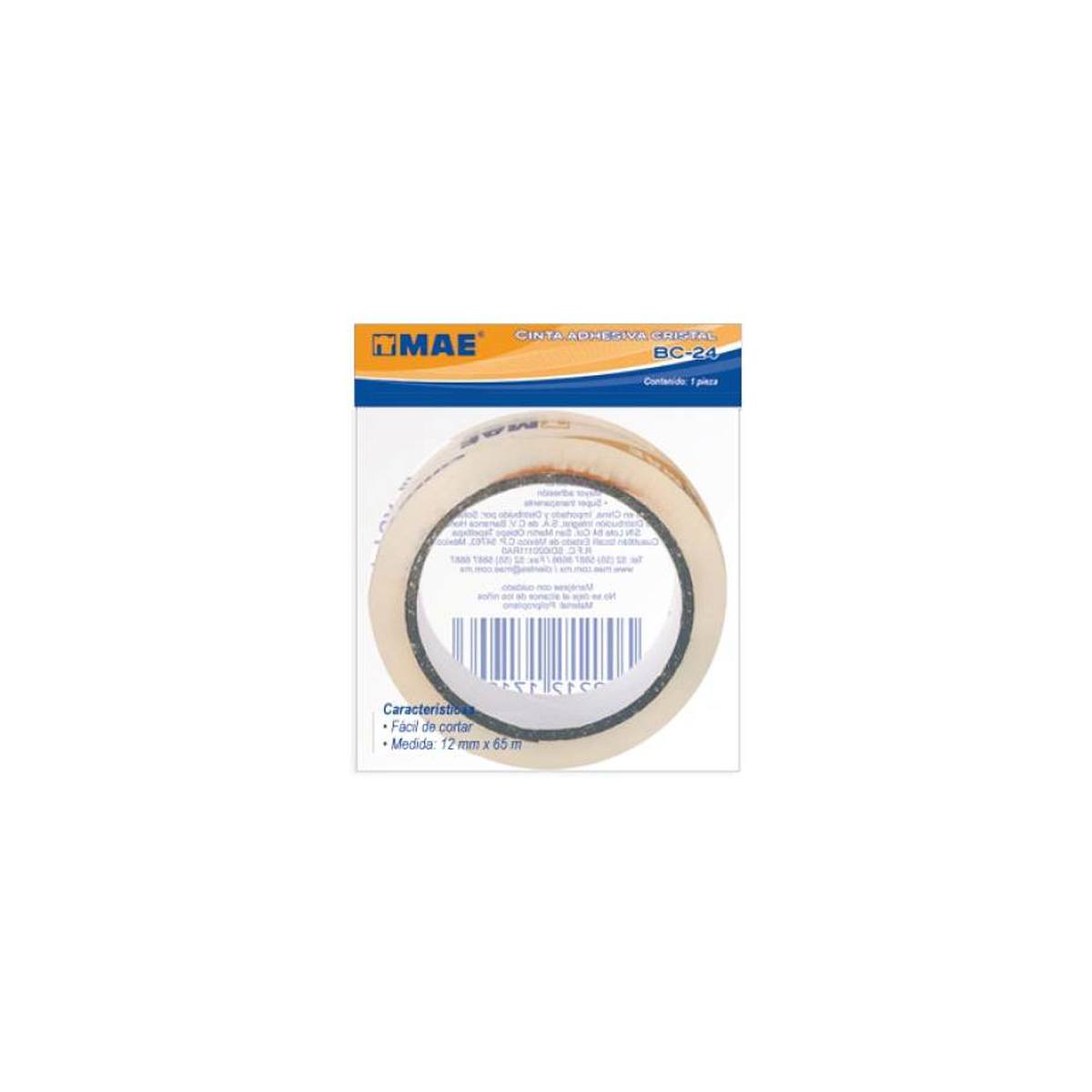 Cinta Mae Cristal 12 X 65 Bolsa C/16 Articulos Escolar Y Oficina