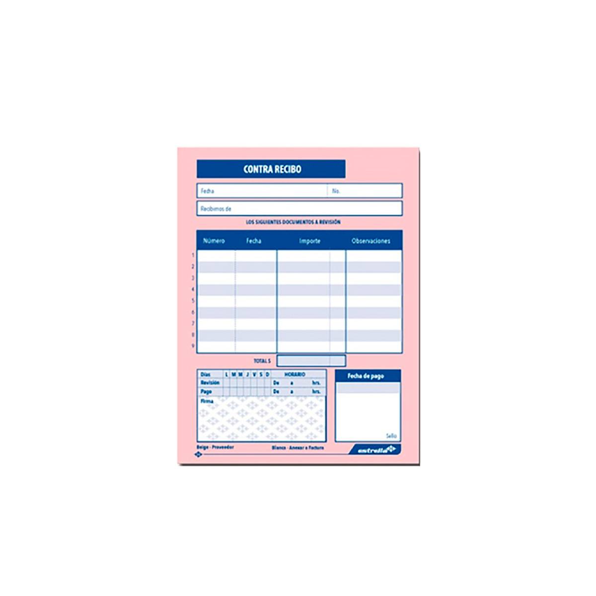 Contrarecibo Duplicado 50 Hojas Articulos Escolar Y Oficina