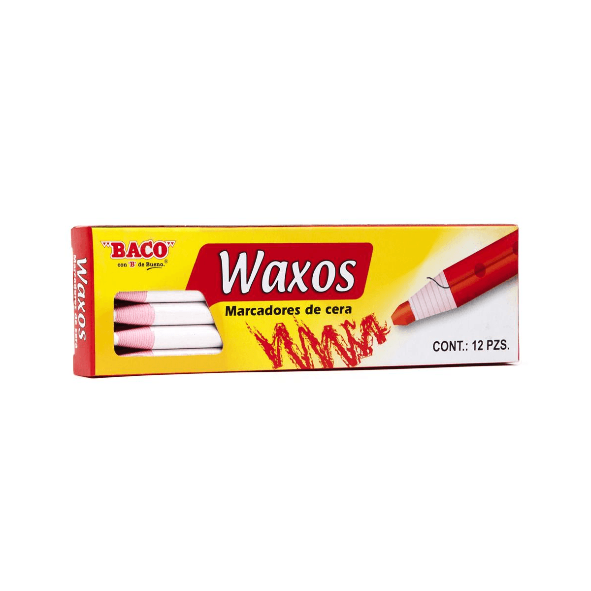 Marcador Baco Cera Blanco C/12 Articulos Escolar Y Oficina