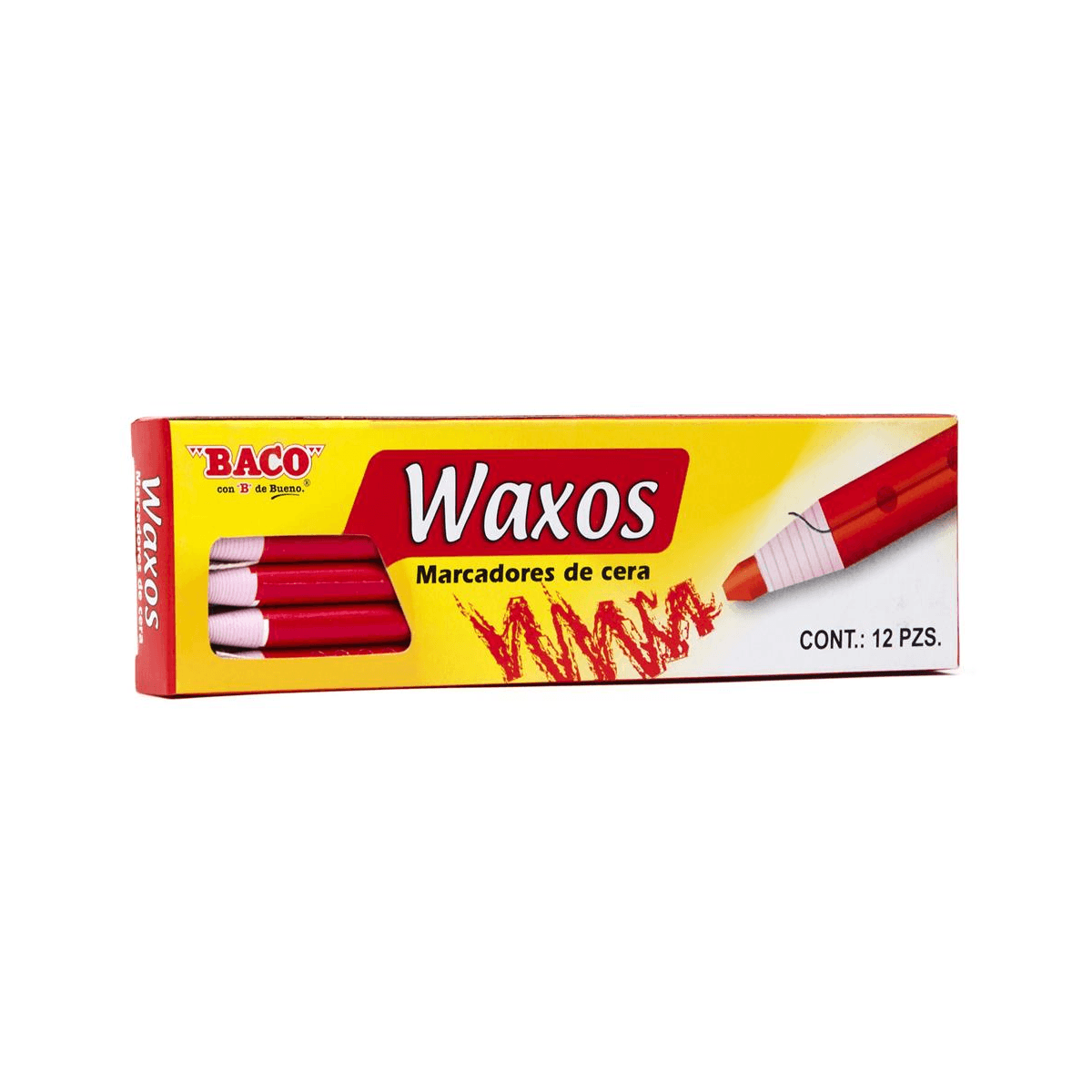 Marcador Baco Cera Rojo C/12 Articulos Escolar Y Oficina