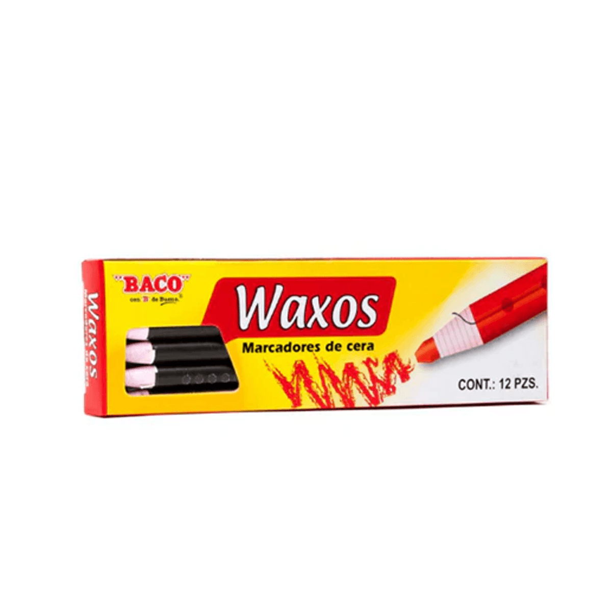 Marcador Baco Cera Negro C/12 Articulos Escolar Y Oficina