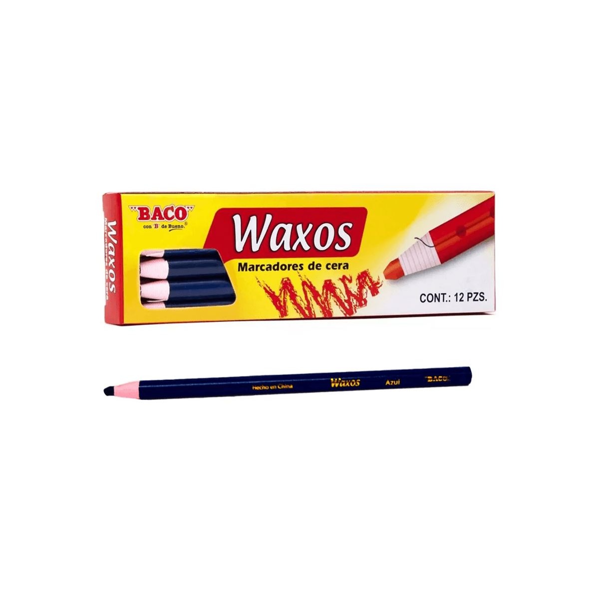 Marcador Baco Cera Azul C/12 Articulos Escolar Y Oficina