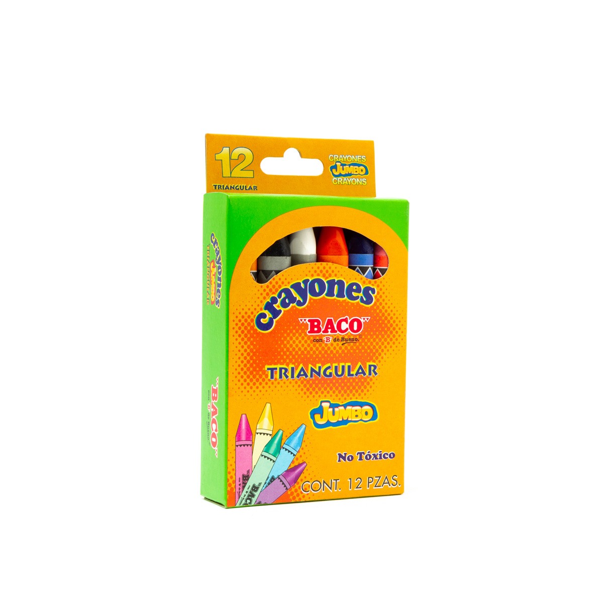 Crayon Baco Triangular Jumbo Paq C/12 Articulos Escolar Y Oficina