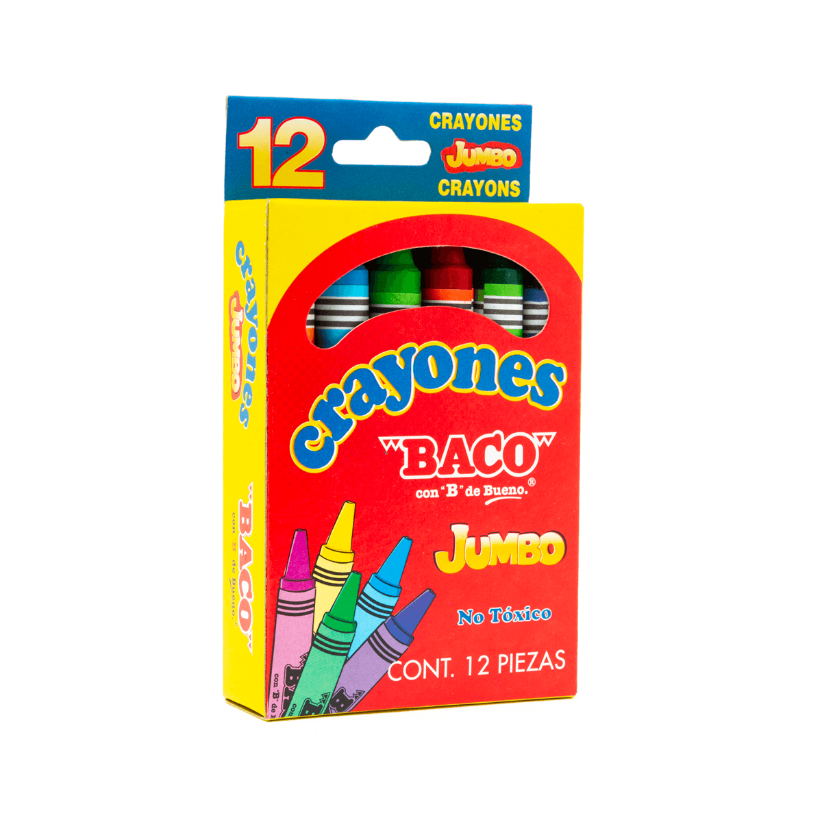 Crayon Baco Jumbo Paq C/12 Articulos Escolar Y Oficina