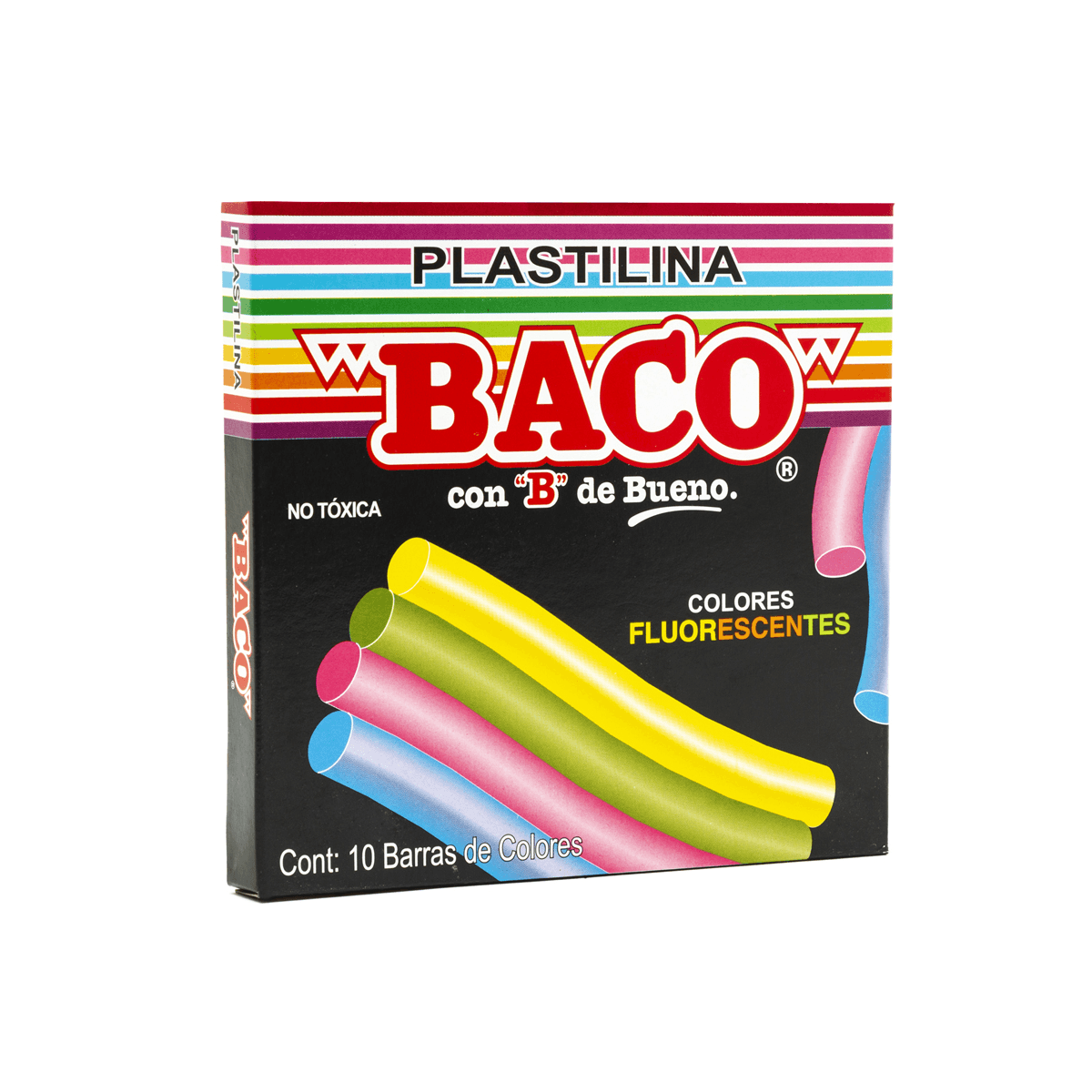 Plastilina Fluorecente Baco Caja C/10 Barritas
