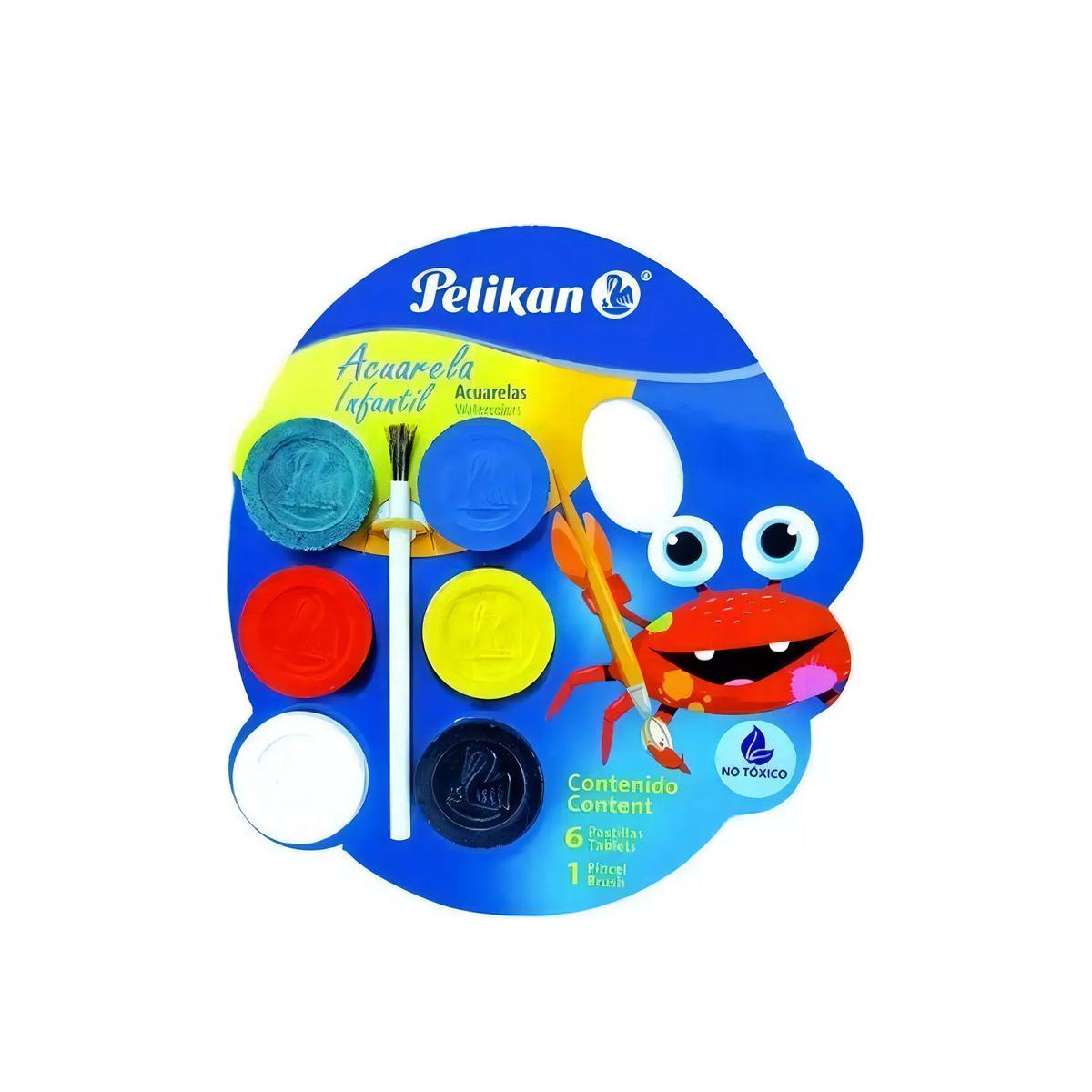 Acuarela Infantil Pelikan Paq C/6 Colores