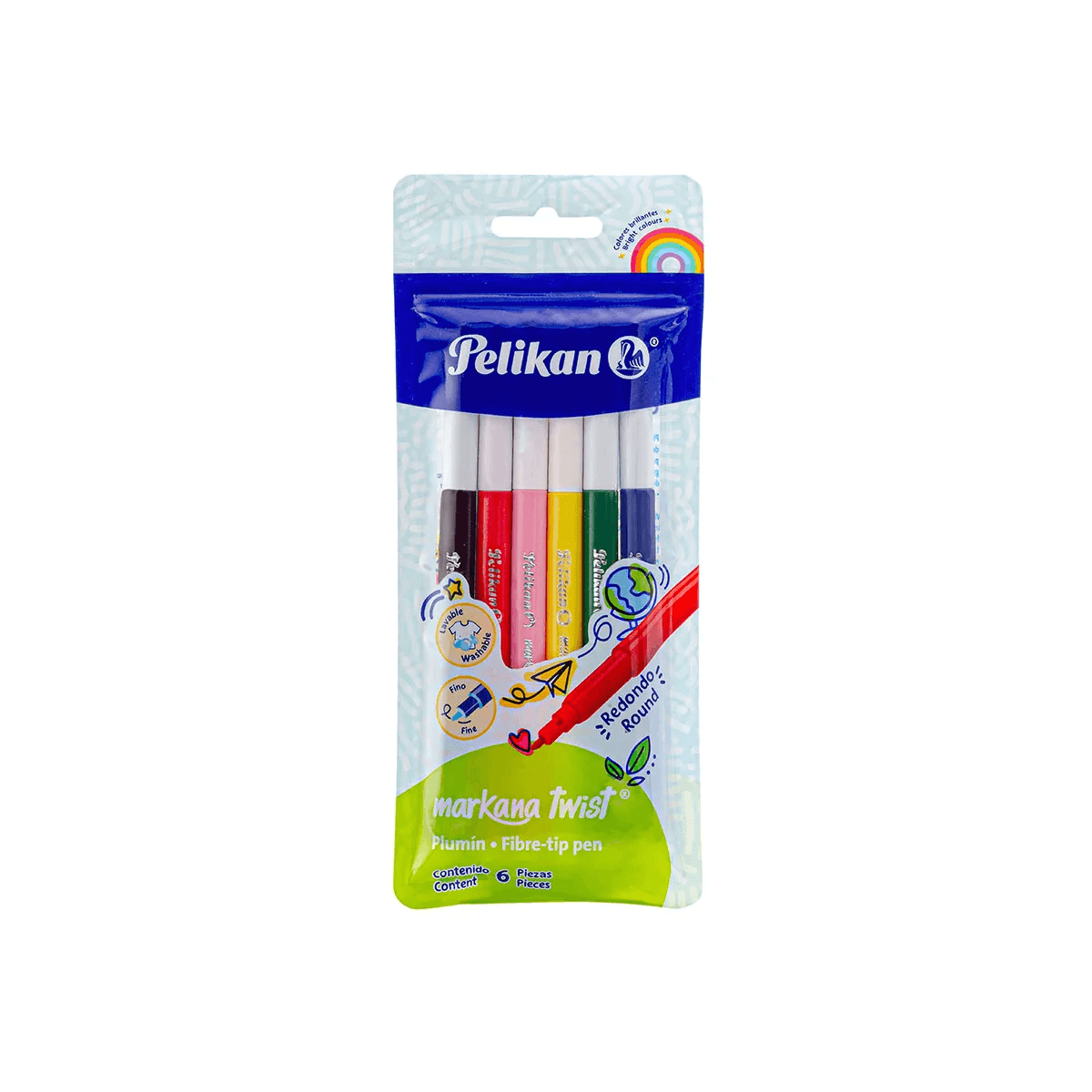 Marcador Pelikan Marcana Twist Paq C/6 Articulos Escolar Y Oficina