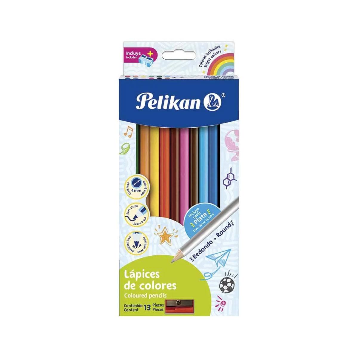 Colores Largos Redondos Pelikan Paq C/12 Articulos Escolar Y Oficina