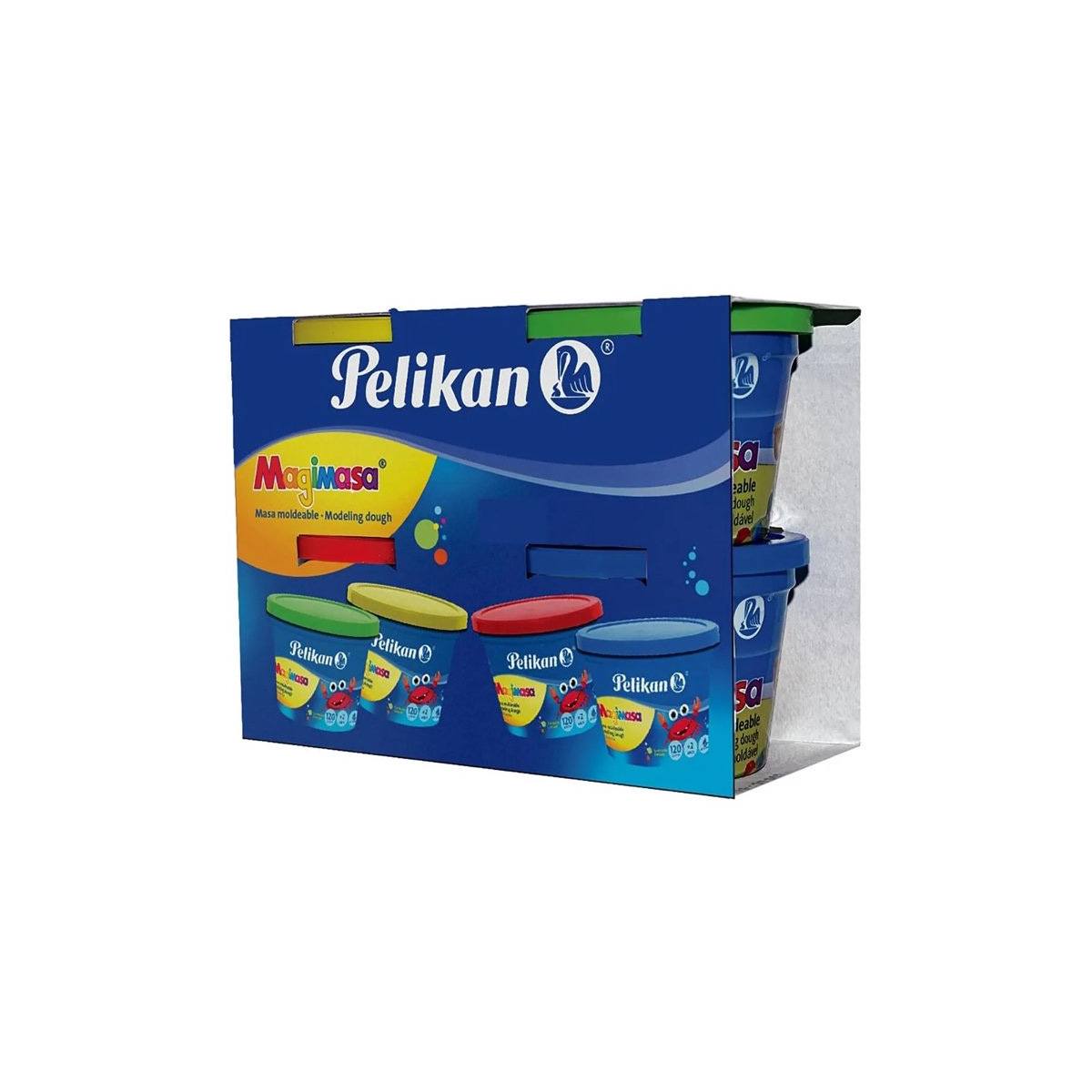 Masa Moldeable Pelikan Magimasa Set 4 Botes Amarillo Rojo Verde Y Azul