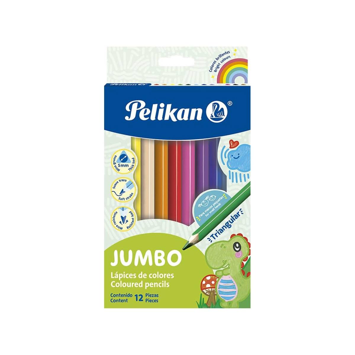Color Triangular Pelikan Jumbo C/12 Colores